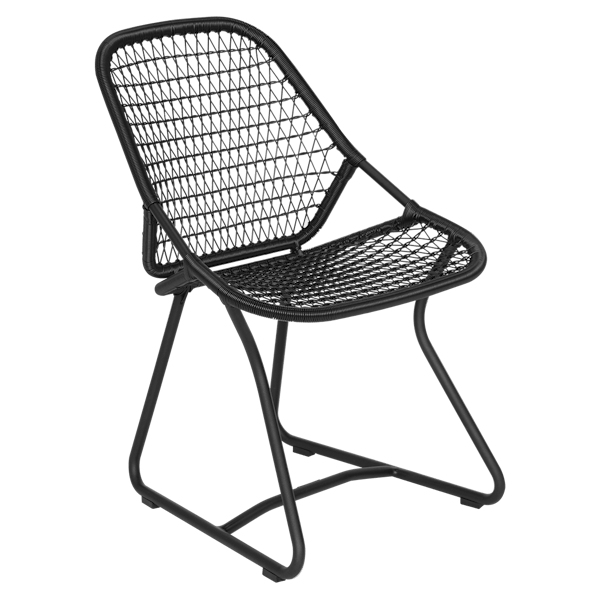 Sixties Outdoor Dining Chair By Fermob in Liquorice