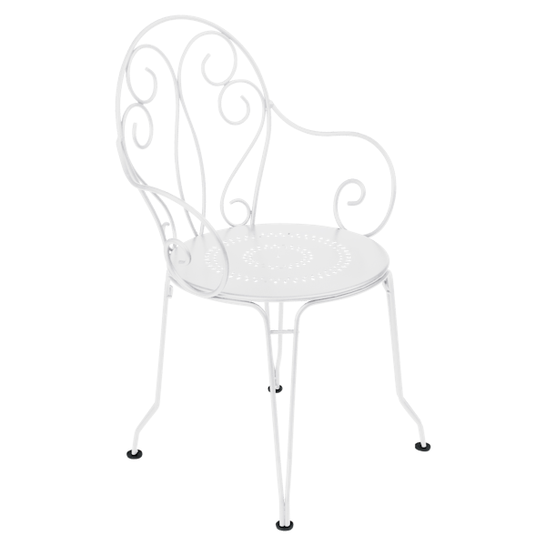 Montmartre Garden Dining Metal Armchair By Fermob in Cotton White