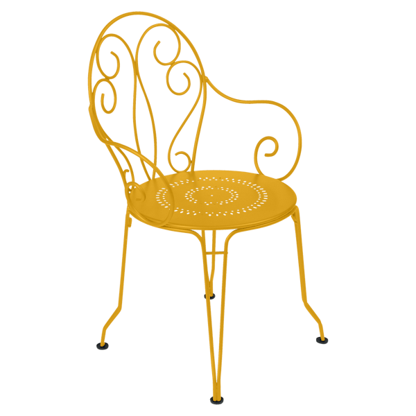 Montmartre Garden Dining Metal Armchair By Fermob in Honey 2023