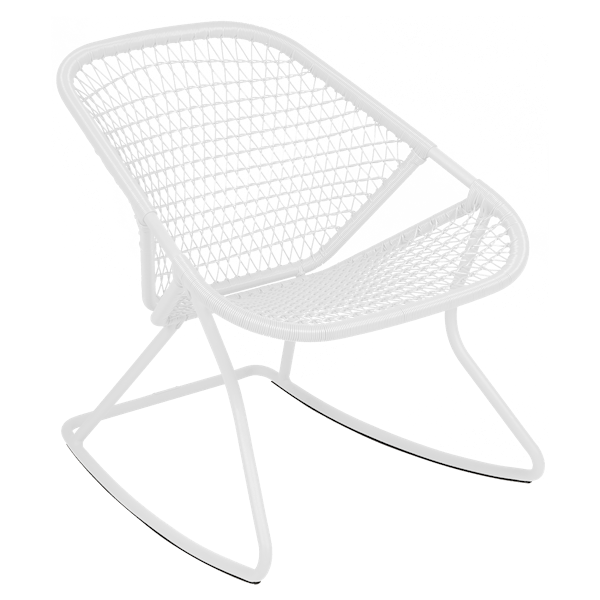 Sixties Outdoor Woven Rocking Chair By Fermob in Cotton White