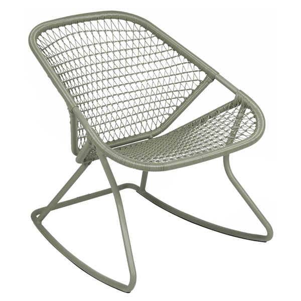 Sixties Outdoor Woven Rocking Chair By Fermob in Cactus