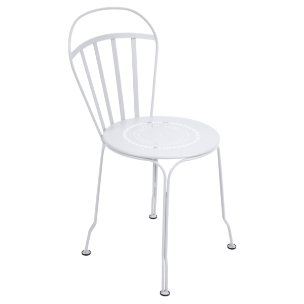 Louvre Outdoor Metal Dining Chair By Fermob in Cotton White