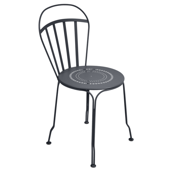 Louvre Outdoor Metal Dining Chair By Fermob in Anthracite