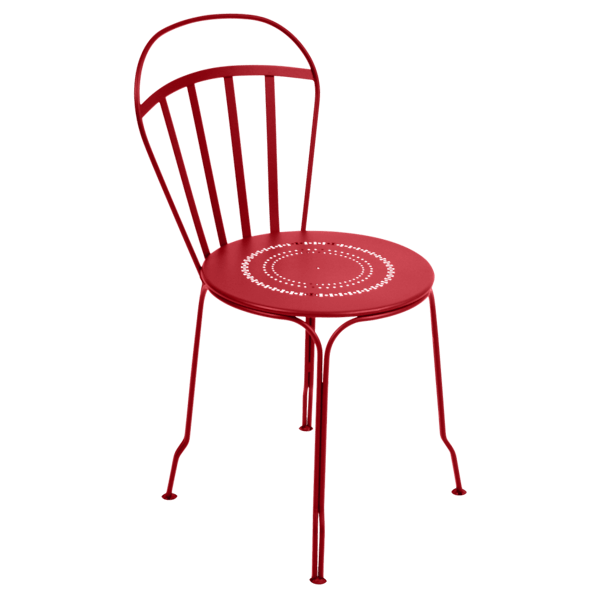 Louvre Outdoor Metal Dining Chair By Fermob in Poppy
