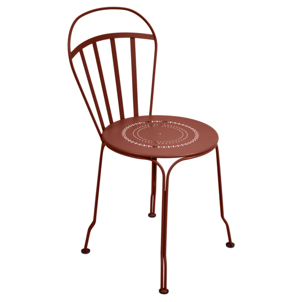 Louvre Outdoor Metal Dining Chair By Fermob in Red Ochre