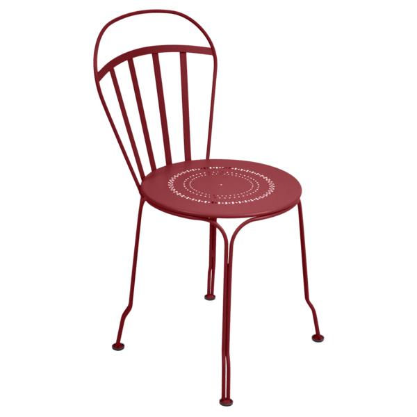 Louvre Outdoor Metal Dining Chair By Fermob in Chilli