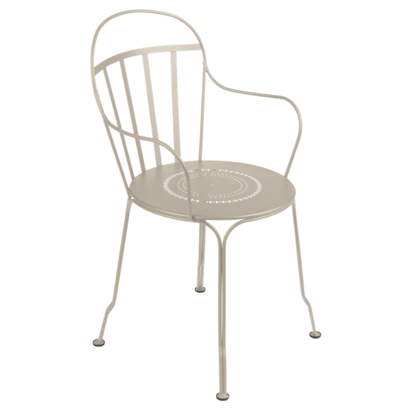 Louvre Outdoor Metal Dining Armchair By Fermob in Nutmeg