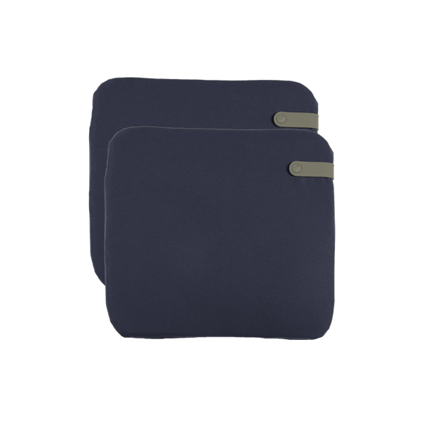 Colour Mix Luxembourg Lounge Seat Cushion Set of 2 By Fermob in Night Blue
