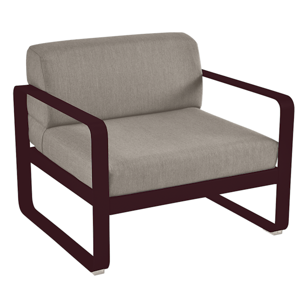 Bellevie Outdoor Lounge Armchair By Fermob in Black Cherry