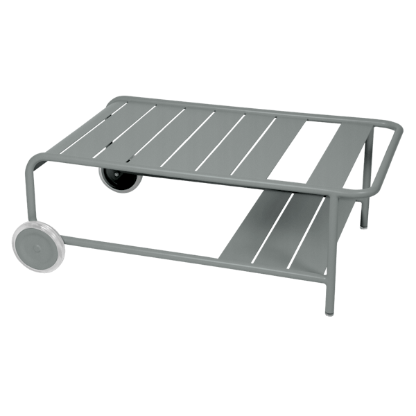 Luxembourg Outdoor Low Table with Wheels By Fermob in Lapilli Grey