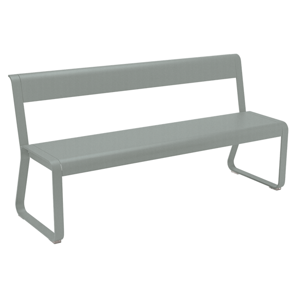 Bellevie Outdoor Dining Bench with Back By Fermob in Lapilli Grey