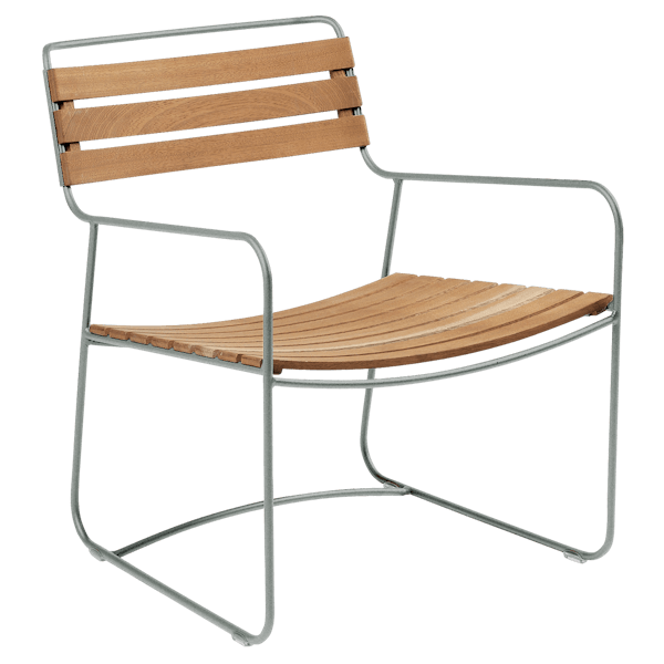 Surprising Outdoor Casual Armchair - Teak Slats By Fermob in Lapilli Grey
