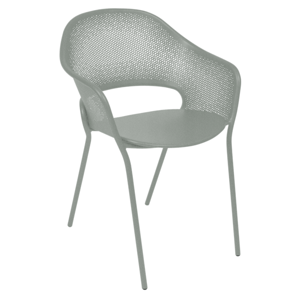 Kate Outdoor Dining Armchair By Fermob in Lapilli Grey