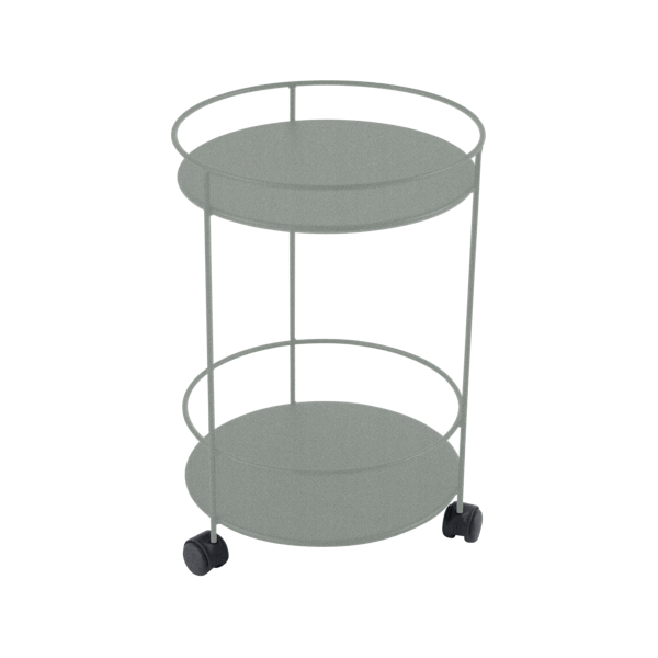 Guinguette Garden Side Table - Solid Top & Wheels By Fermob in Lapilli Grey