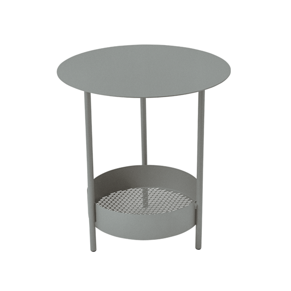 Salsa Outdoor Pedestal Side Table By Fermob in Lapilli Grey