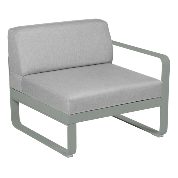 Bellevie Outdoor Modular 1 Seater Right Module By Fermob in Lapilli Grey