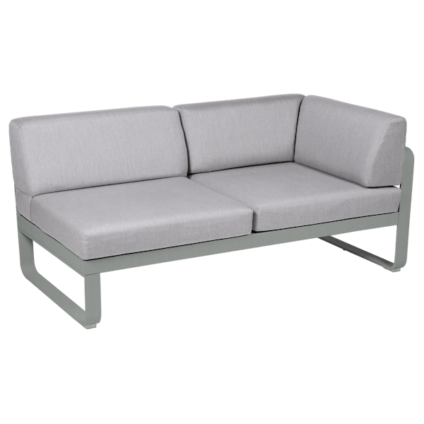 Bellevie Outdoor Modular 2 Seater Right Corner Module By Fermob in Lapilli Grey
