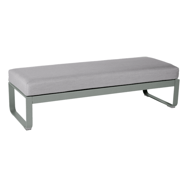 Bellevie Outdoor Modular 2 Seater Ottoman By Fermob in Lapilli Grey