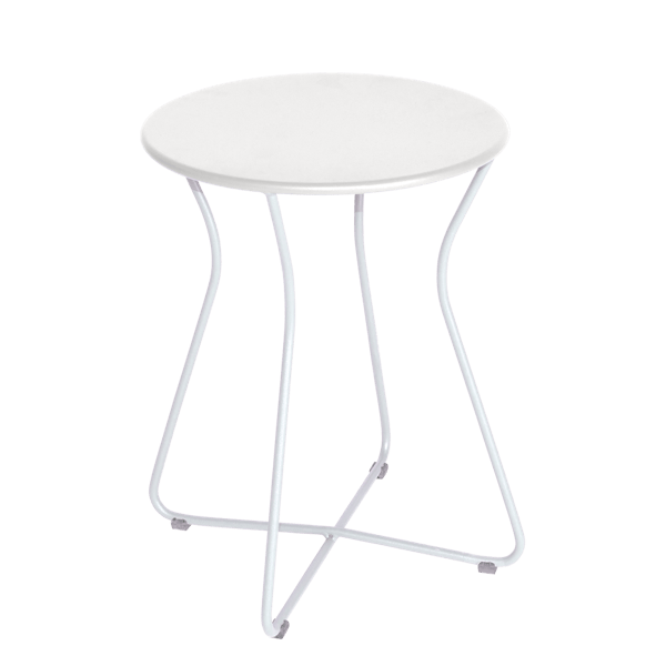Cocotte Outdoor Metal Stool 45cm By Fermob in Cotton White