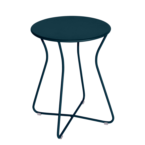 Cocotte Outdoor Metal Stool 45cm By Fermob in Acapulco Blue