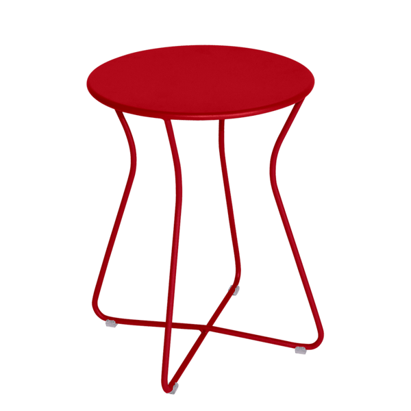 Cocotte Outdoor Metal Stool 45cm By Fermob in Poppy