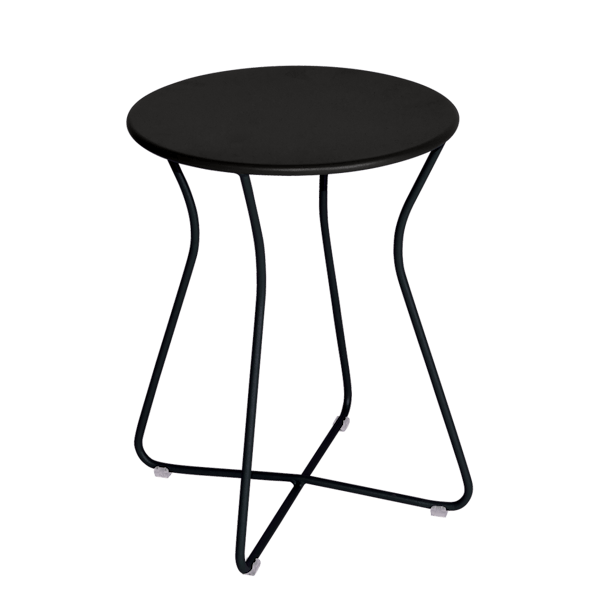 Cocotte Outdoor Metal Stool 45cm By Fermob in Liquorice