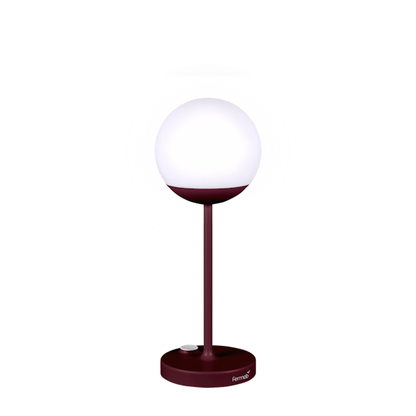 Mooon! Outdoor Portable Table Lamp By Fermob in Black Cherry