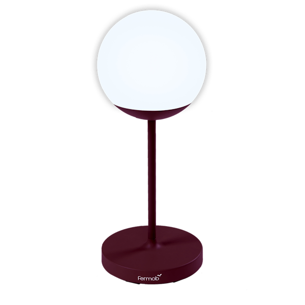 Mooon! Outdoor Portable Floor Lamp 63cm By Fermob in Black Cherry