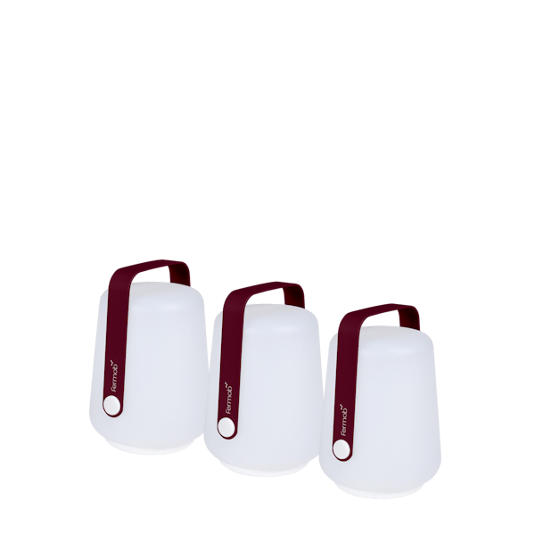 Balad Portable Outdoor Lamps 12cm Set 3 By Fermob in Black Cherry