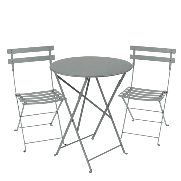 Bistro Outdoor Folding Cafe Set - 60cm Round By Fermob in Lapilli Grey