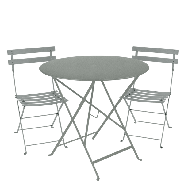 Bistro Outdoor Folding Cafe Set - 77cm Round By Fermob in Lapilli Grey