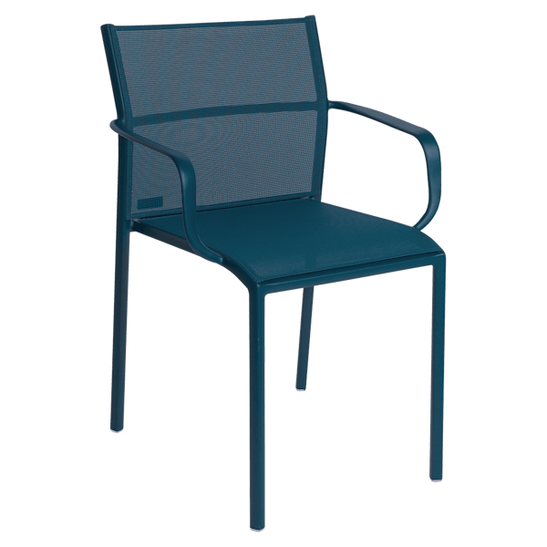 Cadiz Outdoor Dining Armchair By Fermob in Acapulco Blue