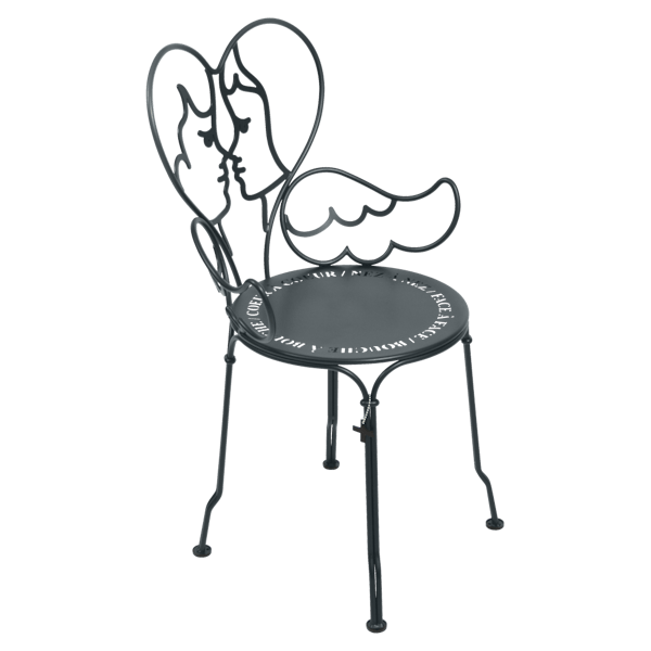 Ange Outdoor Dining Chair By Fermob in Storm Grey