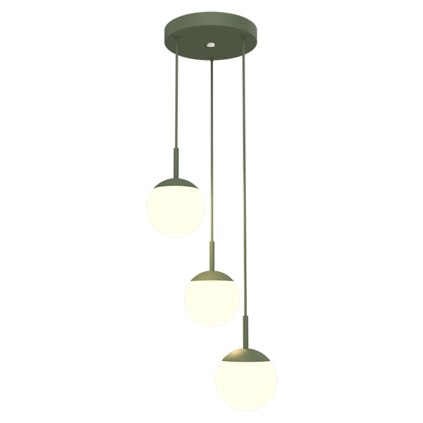 Mooon! Triple Pendant Lights Dia 15cm By Fermob in Cactus