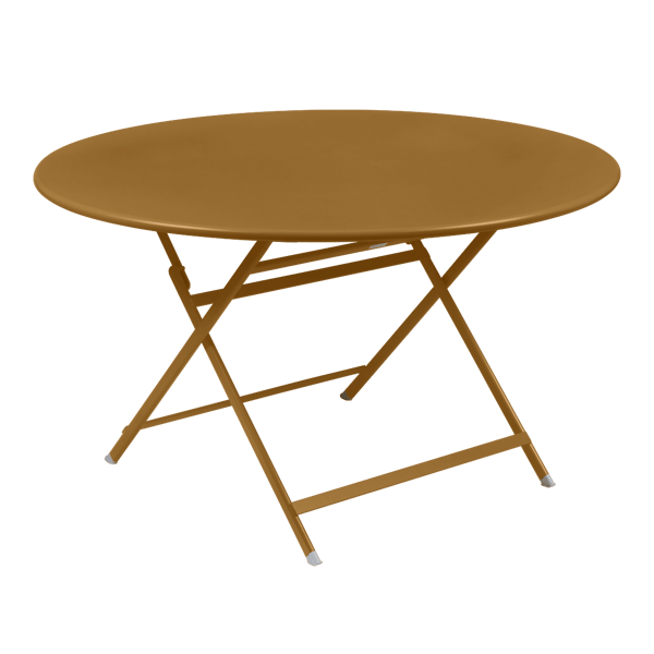 Caractere Large Round Folding Outdoor Dining Table By Fermob in Gingerbread