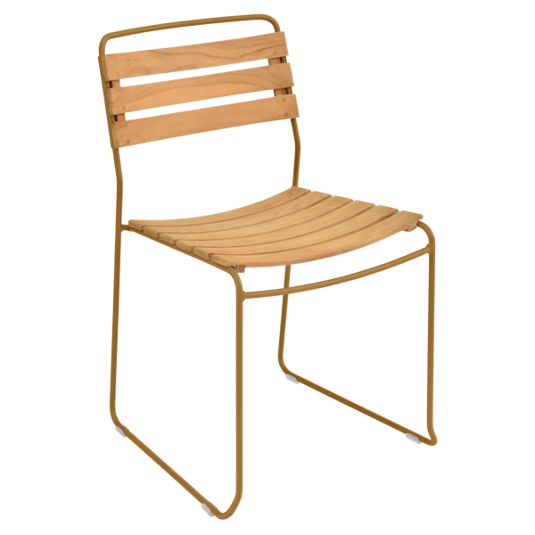 Surprising Outdoor Dining Chair - Teak Slats By Fermob in Gingerbread