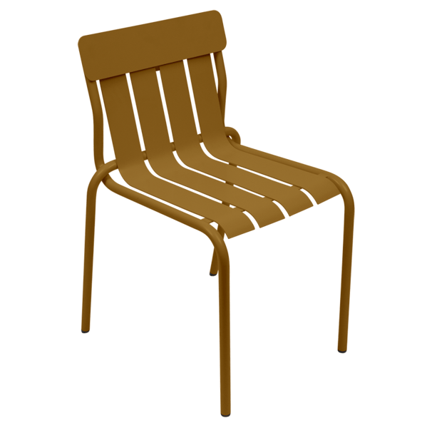 Stripe Outdoor Dining Chair By Fermob in Gingerbread