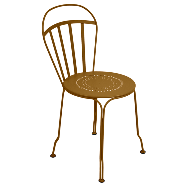Louvre Outdoor Metal Dining Chair By Fermob in Gingerbread