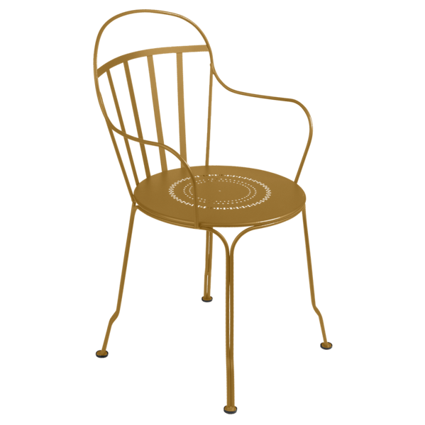 Louvre Outdoor Metal Dining Armchair By Fermob in Gingerbread