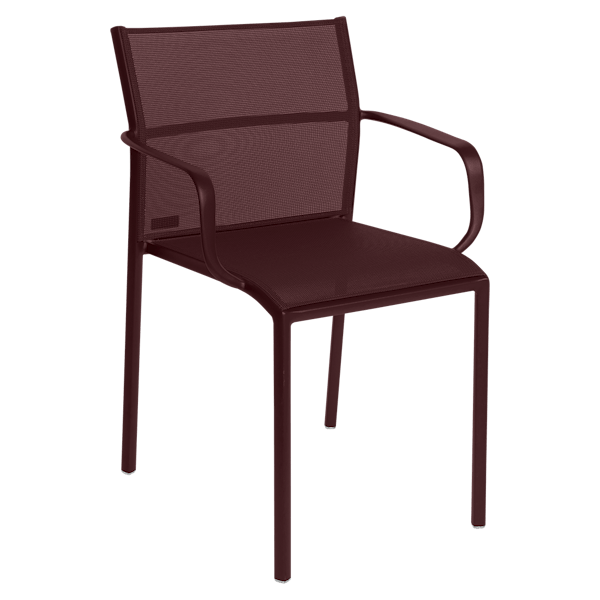 Cadiz Outdoor Dining Armchair By Fermob in Black Cherry