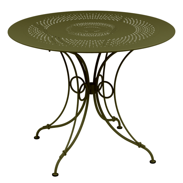 1900 Garden Dining Table Round 96cm By Fermob in Pesto