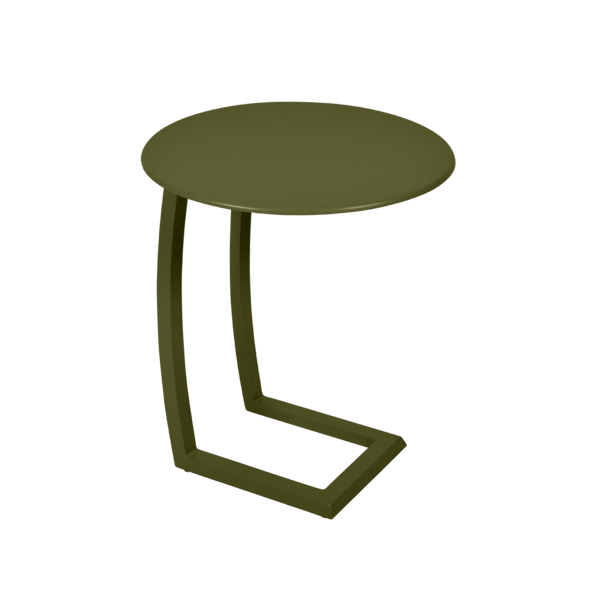 Alize Outdoor Offset Low Side Table By Fermob in Pesto
