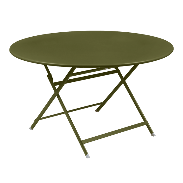 Caractere Large Round Folding Outdoor Dining Table By Fermob in Pesto