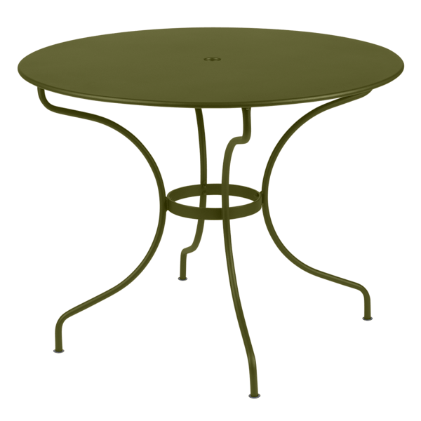 Opera+ Round Outdoor Dining Table 96cm By Fermob in Pesto