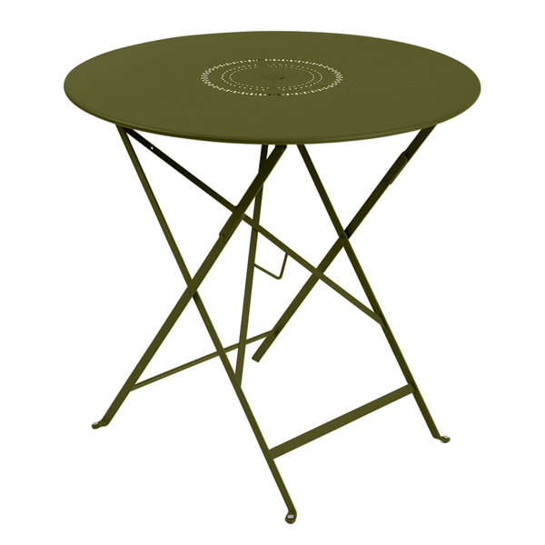 Floreal Folding Garden Table Round 77cm By Fermob in Pesto