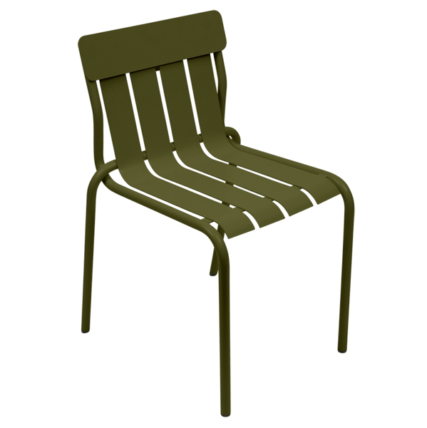 Stripe Outdoor Dining Chair By Fermob in Pesto