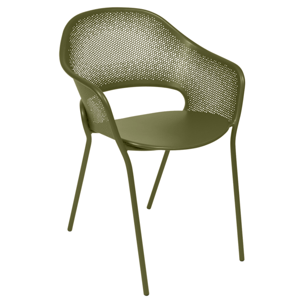 Kate Outdoor Dining Armchair By Fermob in Pesto