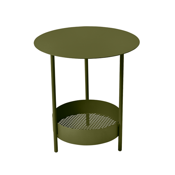 Salsa Outdoor Pedestal Side Table By Fermob in Pesto