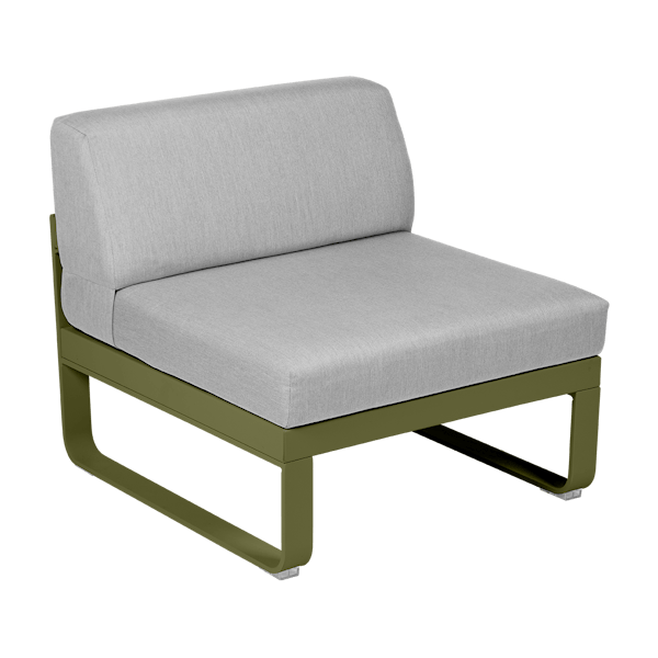 Bellevie Outdoor Modular 1 Seater Central Module By Fermob in Pesto