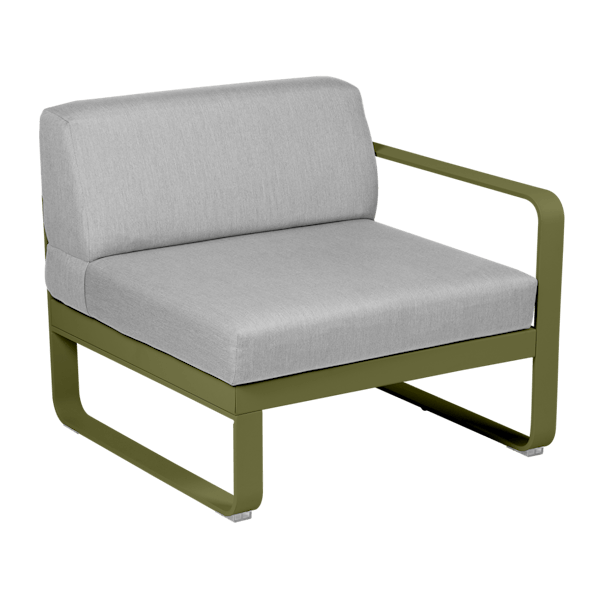 Bellevie Outdoor Modular 1 Seater Right Module By Fermob in Pesto